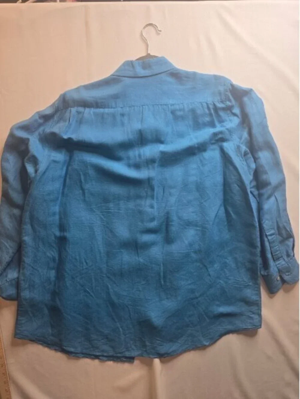 Joe Faranas XXL Blue Linen Button-Up Shirt